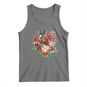 Ky Derby Day Party Tank Top Mint Juleps and Roses Horse Racing TS02 Black Heather Print Your Wear