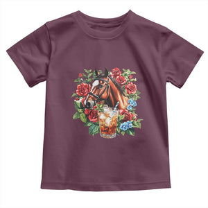 Ky Derby Day Party Toddler T Shirt Mint Juleps and Roses Horse Racing TS02 Maroon Print Your Wear