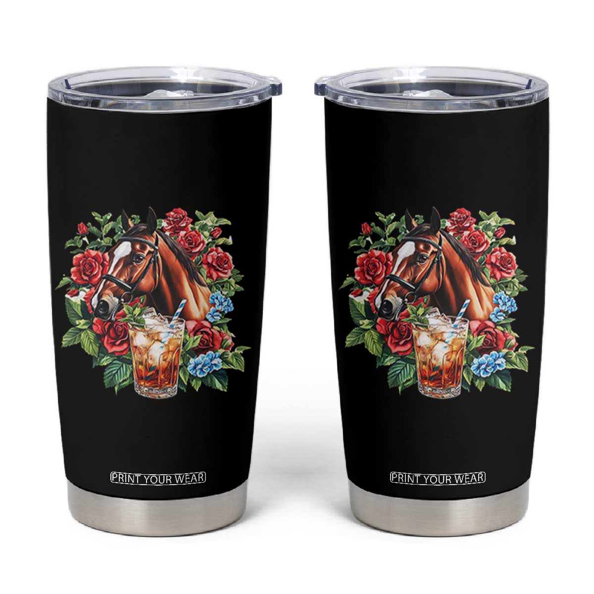 Ky Derby Day Party Tumbler Cup Mint Juleps and Roses Horse Racing TS02 Black Print Your Wear