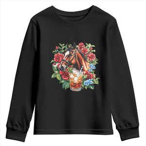 Ky Derby Day Party Youth Sweatshirt Mint Juleps and Roses Horse Racing TS02 Black Print Your Wear
