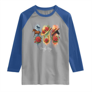 Ky Derby Day Raglan Shirt Horse Racing Nice Hat Mint Julep and Roses TS02 Sport Gray Royal Print Your Wear