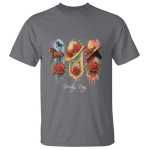 Ky Derby Day T Shirt Horse Racing Nice Hat Mint Julep and Roses TS02 Charcoal Print Your Wear