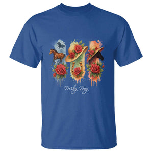 Ky Derby Day T Shirt Horse Racing Nice Hat Mint Julep and Roses TS02 Royal Blue Print Your Wear