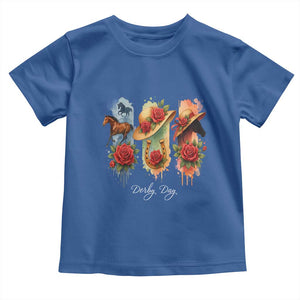 Ky Derby Day Toddler T Shirt Horse Racing Nice Hat Mint Julep and Roses TS02 Royal Blue Print Your Wear