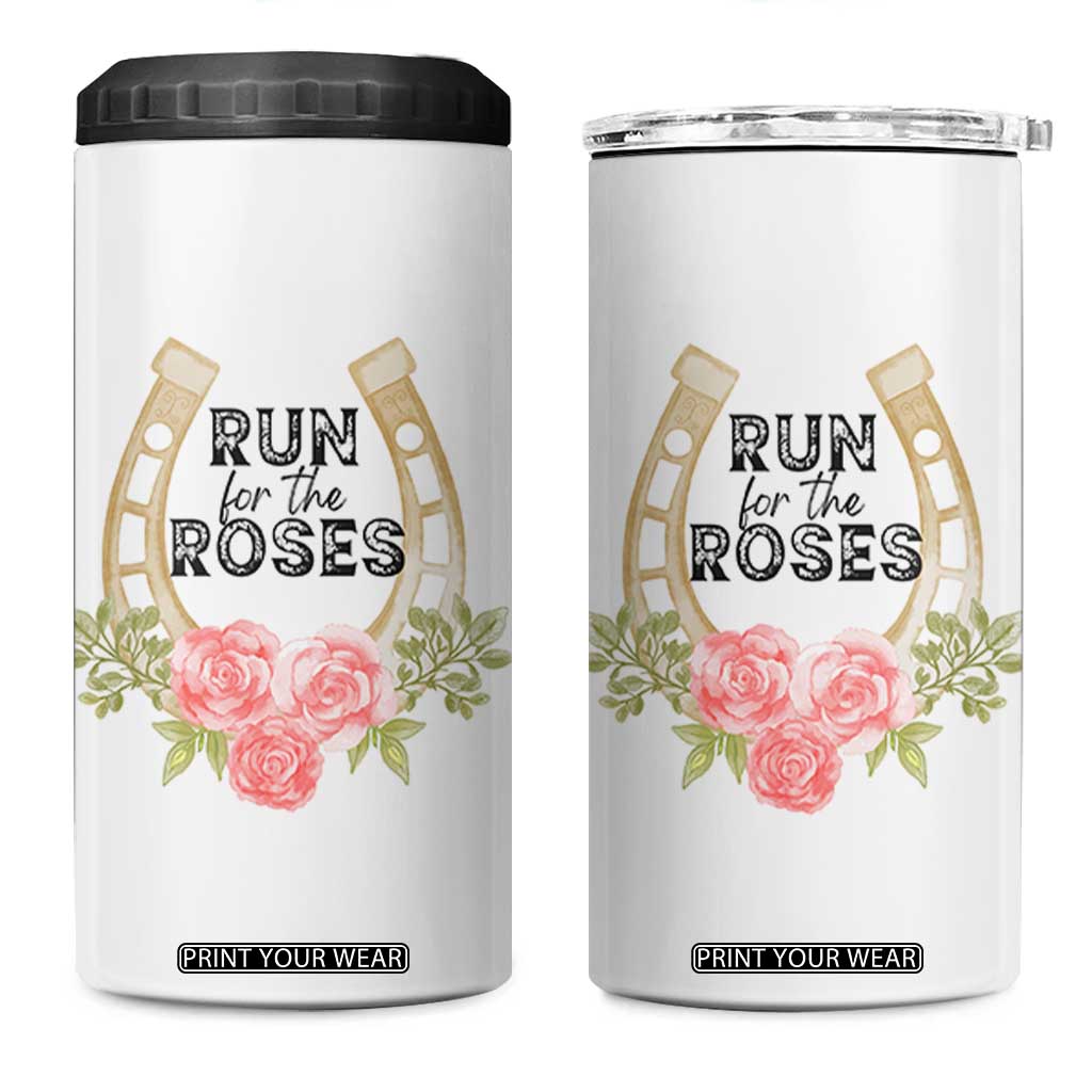 Ky Derby Horse Racing 4 in 1 Can Cooler Tumbler Horses and Roses TS02 One Size: 16 oz White Print Your Wear