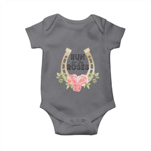 Ky Derby Horse Racing Baby Onesie Horses and Roses TS02 Charcoal Print Your Wear