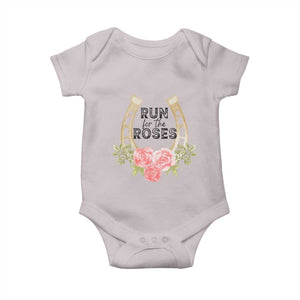 Ky Derby Horse Racing Baby Onesie Horses and Roses TS02 Ice Gray Print Your Wear