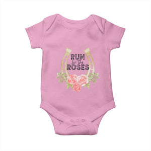 Ky Derby Horse Racing Baby Onesie Horses and Roses TS02 Light Pink Print Your Wear