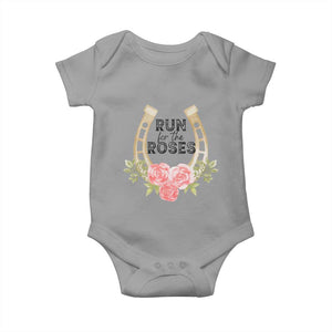 Ky Derby Horse Racing Baby Onesie Horses and Roses TS02 Sport Gray Print Your Wear