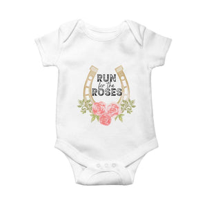 Ky Derby Horse Racing Baby Onesie - Horses and Roses Kentucky Derby Day Gift TS02 White Print Your Wear