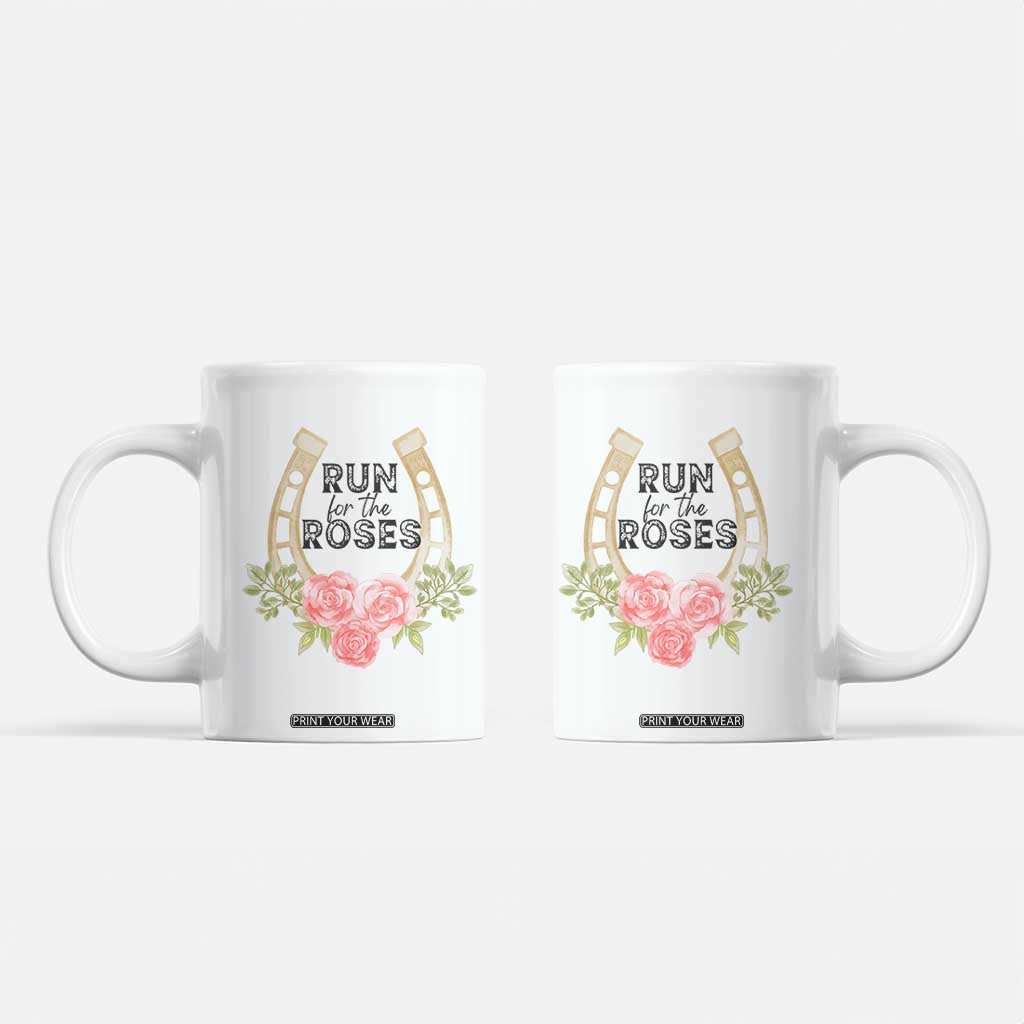 Ky Derby Horse Racing Coffee Mug Horses and Roses TS02 White Print Your Wear