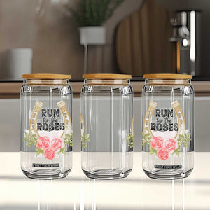 Ky Derby Horse Racing Glass Can Horses and Roses TS02 Print Your Wear