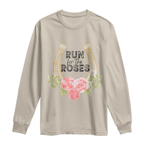 Ky Derby Horse Racing Long Sleeve Shirt Horses and Roses TS02 Sand Print Your Wear