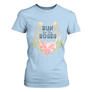 Ky Derby Horse Racing T Shirt For Women Horses and Roses TS02 Light Blue Print Your Wear