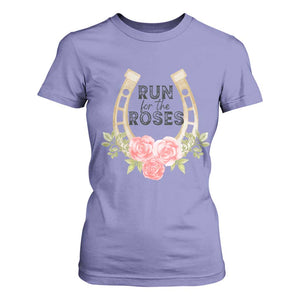 Ky Derby Horse Racing T Shirt For Women Horses and Roses TS02 Violet Print Your Wear