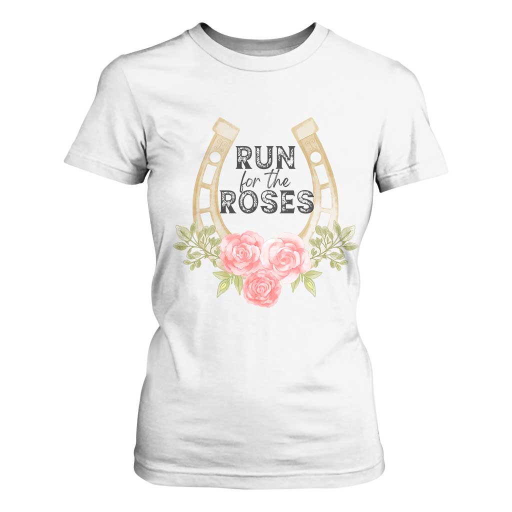 Ky Derby Horse Racing T Shirt For Women Horses and Roses TS02 White Print Your Wear