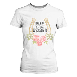 Ky Derby Horse Racing T Shirt For Women Horses and Roses TS02 White Print Your Wear