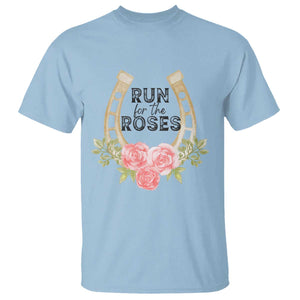 Ky Derby Horse Racing T Shirt Horses and Roses TS02 Light Blue Print Your Wear