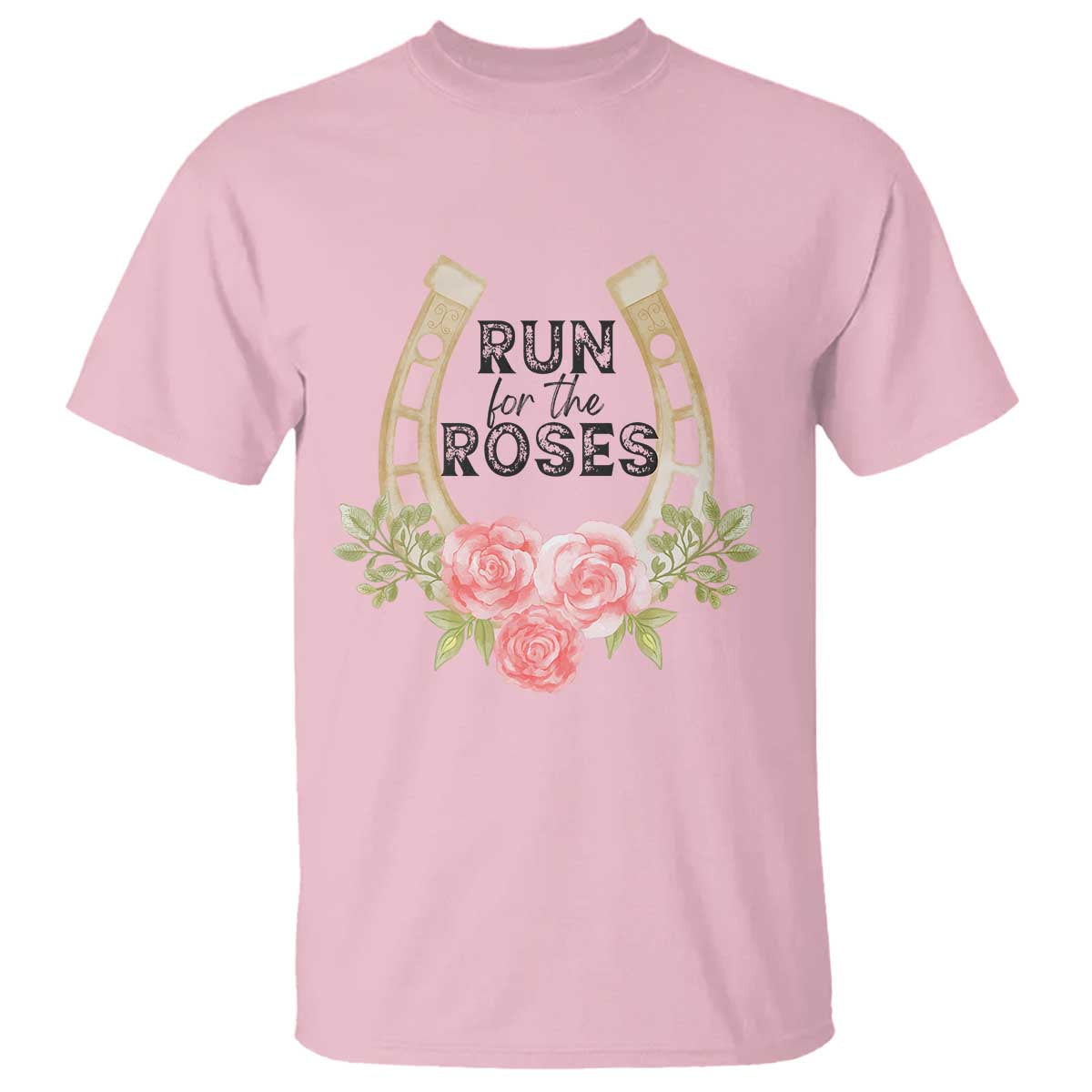 Ky Derby Horse Racing T Shirt Horses and Roses TS02 Light Pink Print Your Wear