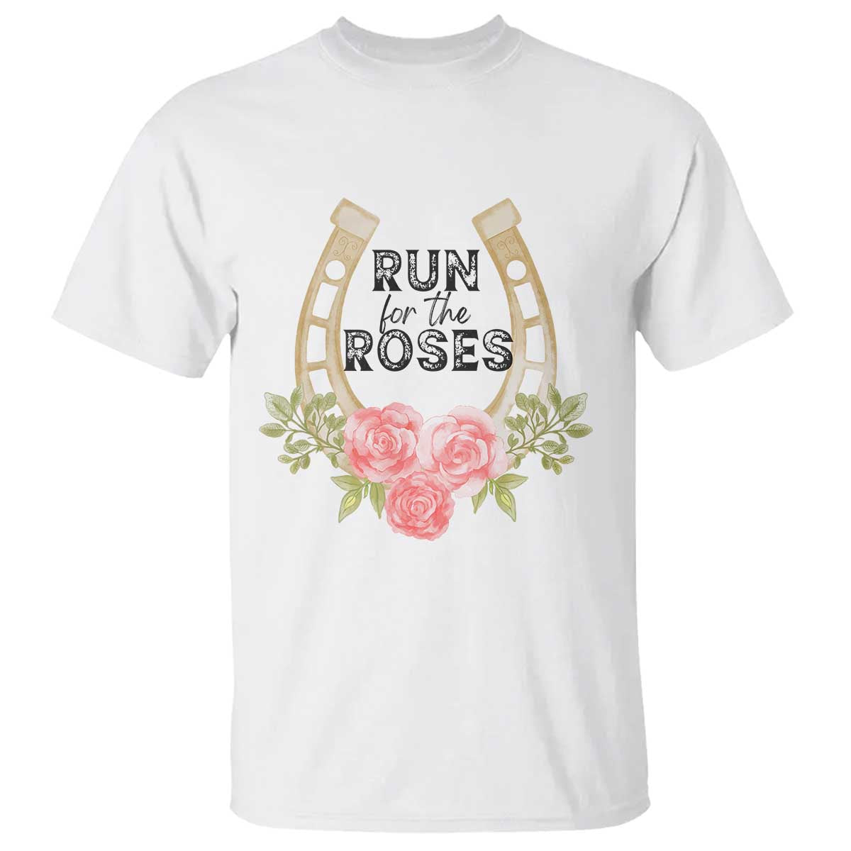 Ky Derby Horse Racing T Shirt Horses and Roses TS02 White Print Your Wear