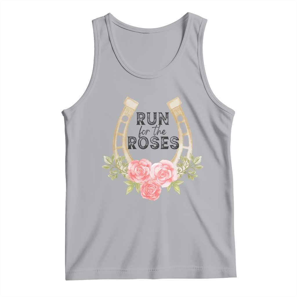 Ky Derby Horse Racing Tank Top Horses and Roses TS02 Athletic Heather Print Your Wear