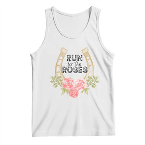Ky Derby Horse Racing Tank Top Horses and Roses TS02 White Print Your Wear