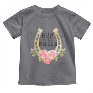 Ky Derby Horse Racing Toddler T Shirt Horses and Roses TS02 Charcoal Print Your Wear