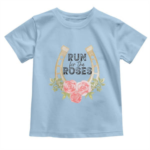 Ky Derby Horse Racing Toddler T Shirt Horses and Roses TS02 Light Blue Print Your Wear