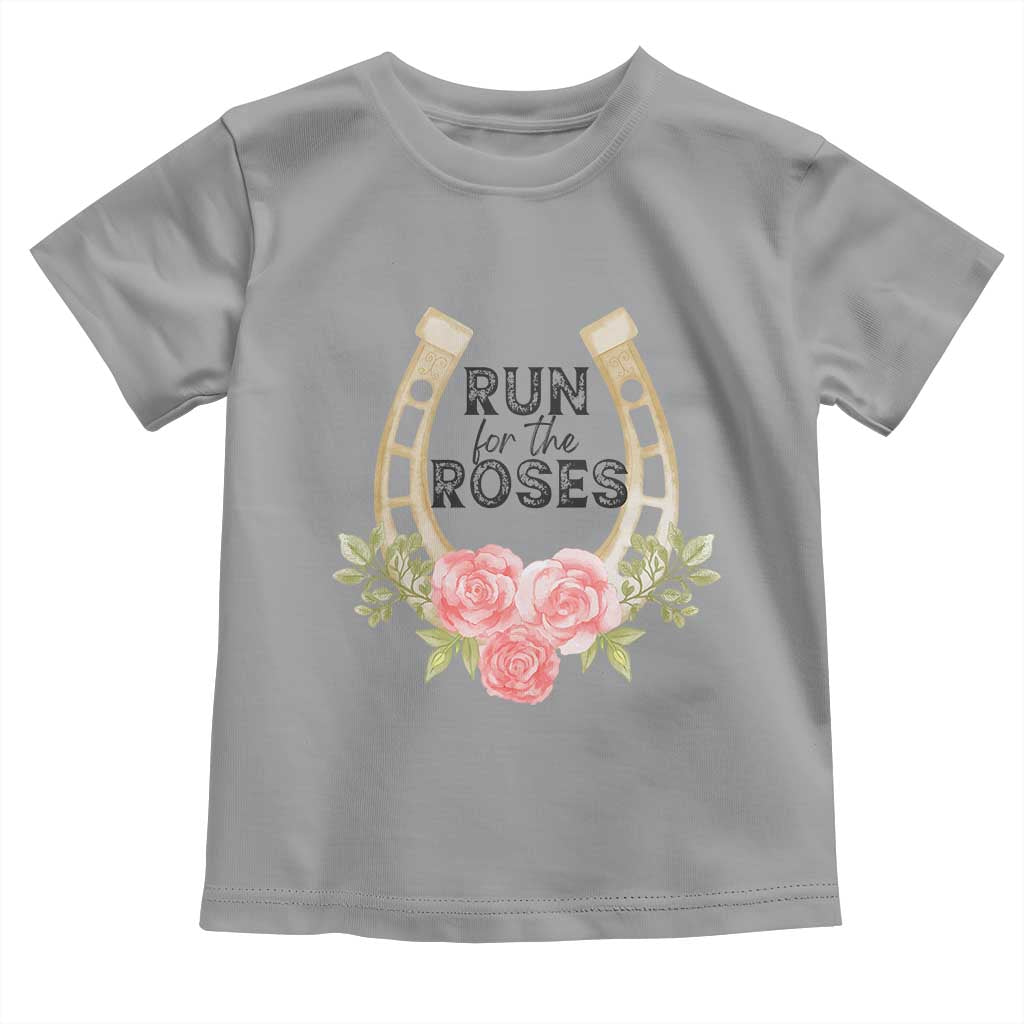 Ky Derby Horse Racing Toddler T Shirt Horses and Roses TS02 Sport Gray Print Your Wear