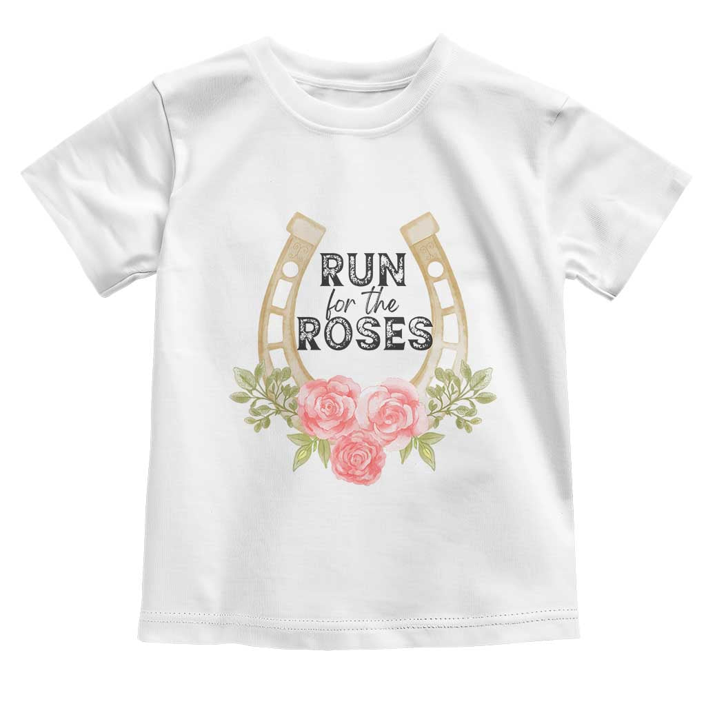 Ky Derby Horse Racing Toddler T Shirt Horses and Roses TS02 White Print Your Wear