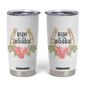 Ky Derby Horse Racing Tumbler Cup Horses and Roses TS02 White Print Your Wear