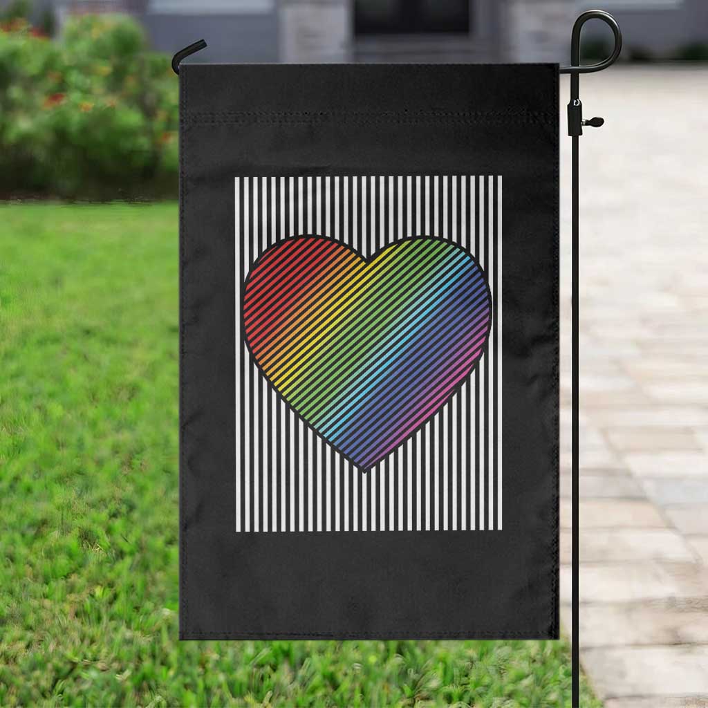 LGBT Pride Garden Flag LGBTQ Support Retro Valentines Rainbow Heart TS10 Print Your Wear