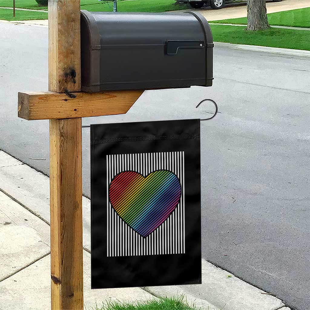 LGBT Pride Garden Flag LGBTQ Support Retro Valentines Rainbow Heart TS10 Print Your Wear