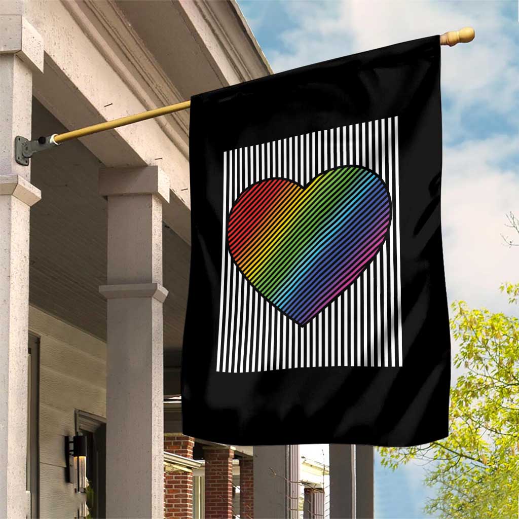 LGBT Pride Garden Flag LGBTQ Support Retro Valentines Rainbow Heart TS10 Print Your Wear