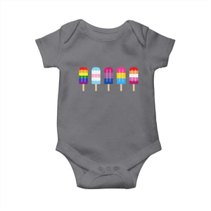 LGBT Rainbow Popsicles Baby Onesie Summer Ice Cream LGBTQ Pride Ally TS10 Charcoal Print Your Wear