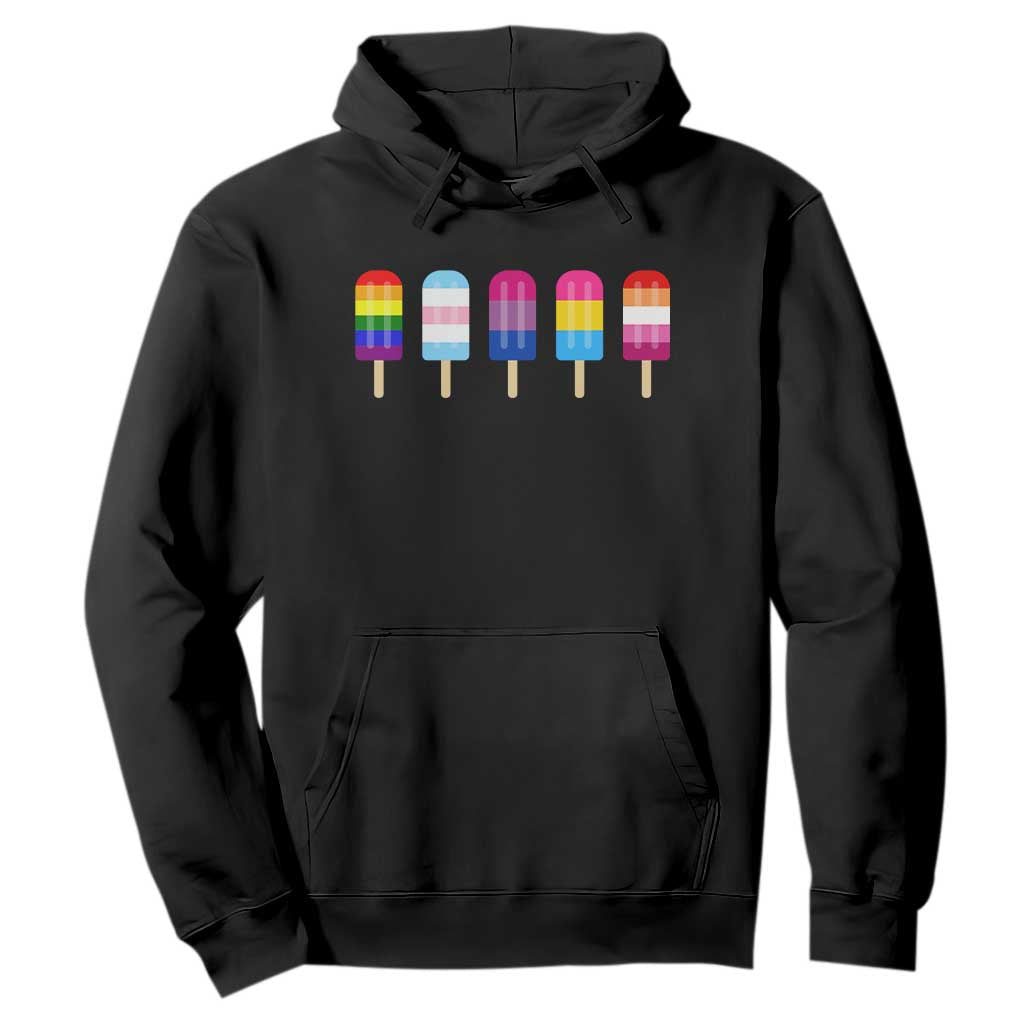 LGBT Rainbow Popsicles Hoodie Summer Ice Cream LGBTQ Pride Ally TS10 Black Print Your Wear