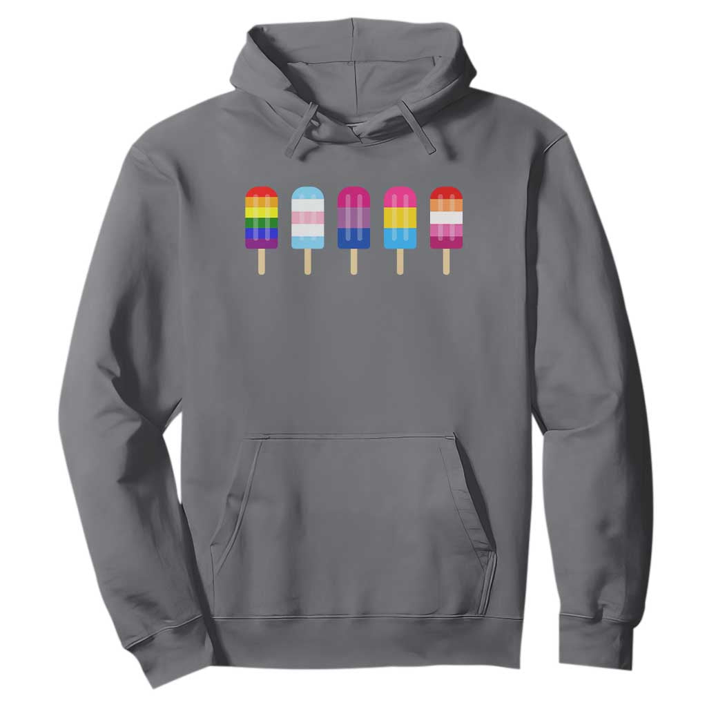 LGBT Rainbow Popsicles Hoodie Summer Ice Cream LGBTQ Pride Ally TS10 Charcoal Print Your Wear