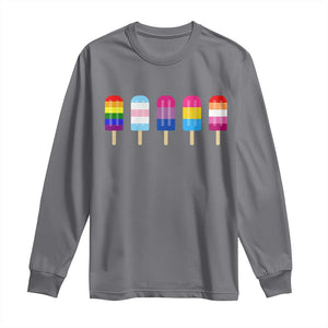 LGBT Rainbow Popsicles Long Sleeve Shirt Summer Ice Cream LGBTQ Pride Ally TS10 Charcoal Print Your Wear