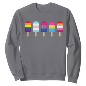 LGBT Rainbow Popsicles Sweatshirt Summer Ice Cream LGBTQ Pride Ally TS10 Charcoal Print Your Wear