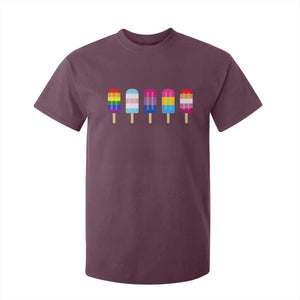 LGBT Rainbow Popsicles T Shirt For Kid Summer Ice Cream LGBTQ Pride Ally TS10 Maroon Print Your Wear