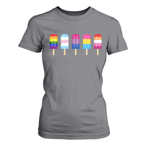LGBT Rainbow Popsicles T Shirt For Women Summer Ice Cream LGBTQ Pride Ally TS10 Charcoal Print Your Wear