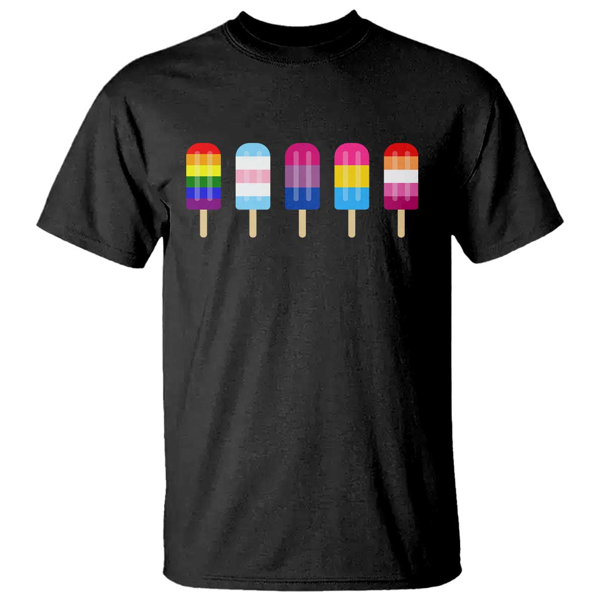 LGBT Rainbow Popsicles T Shirt Summer Ice Cream LGBTQ Pride Ally TS10 Black Print Your Wear