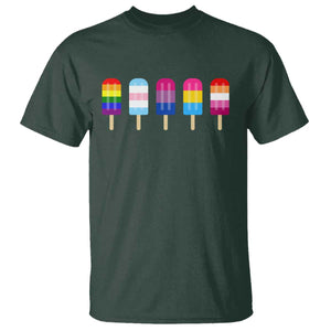 LGBT Rainbow Popsicles T Shirt Summer Ice Cream LGBTQ Pride Ally TS10 Dark Forest Green Print Your Wear