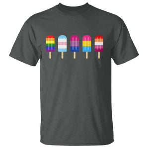 LGBT Rainbow Popsicles T Shirt Summer Ice Cream LGBTQ Pride Ally TS10 Dark Heather Print Your Wear