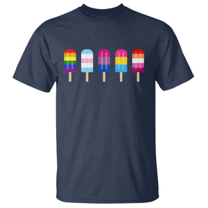 LGBT Rainbow Popsicles T Shirt Summer Ice Cream LGBTQ Pride Ally TS10 Navy Print Your Wear