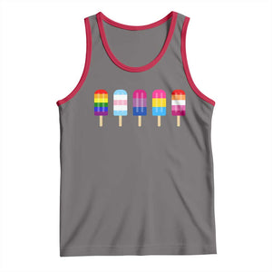 LGBT Rainbow Popsicles Tank Top Summer Ice Cream LGBTQ Pride Ally TS10 Deep Heather Red Print Your Wear