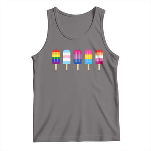 LGBT Rainbow Popsicles Tank Top Summer Ice Cream LGBTQ Pride Ally TS10 Deep Heather Print Your Wear
