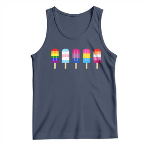 LGBT Rainbow Popsicles Tank Top Summer Ice Cream LGBTQ Pride Ally TS10 Navy Print Your Wear