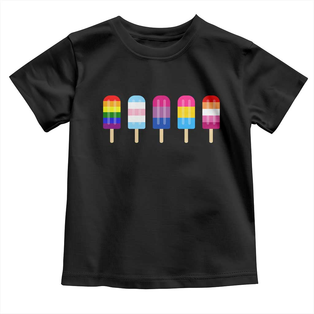 LGBT Rainbow Popsicles Toddler T Shirt Summer Ice Cream LGBTQ Pride Ally TS10 Black Print Your Wear