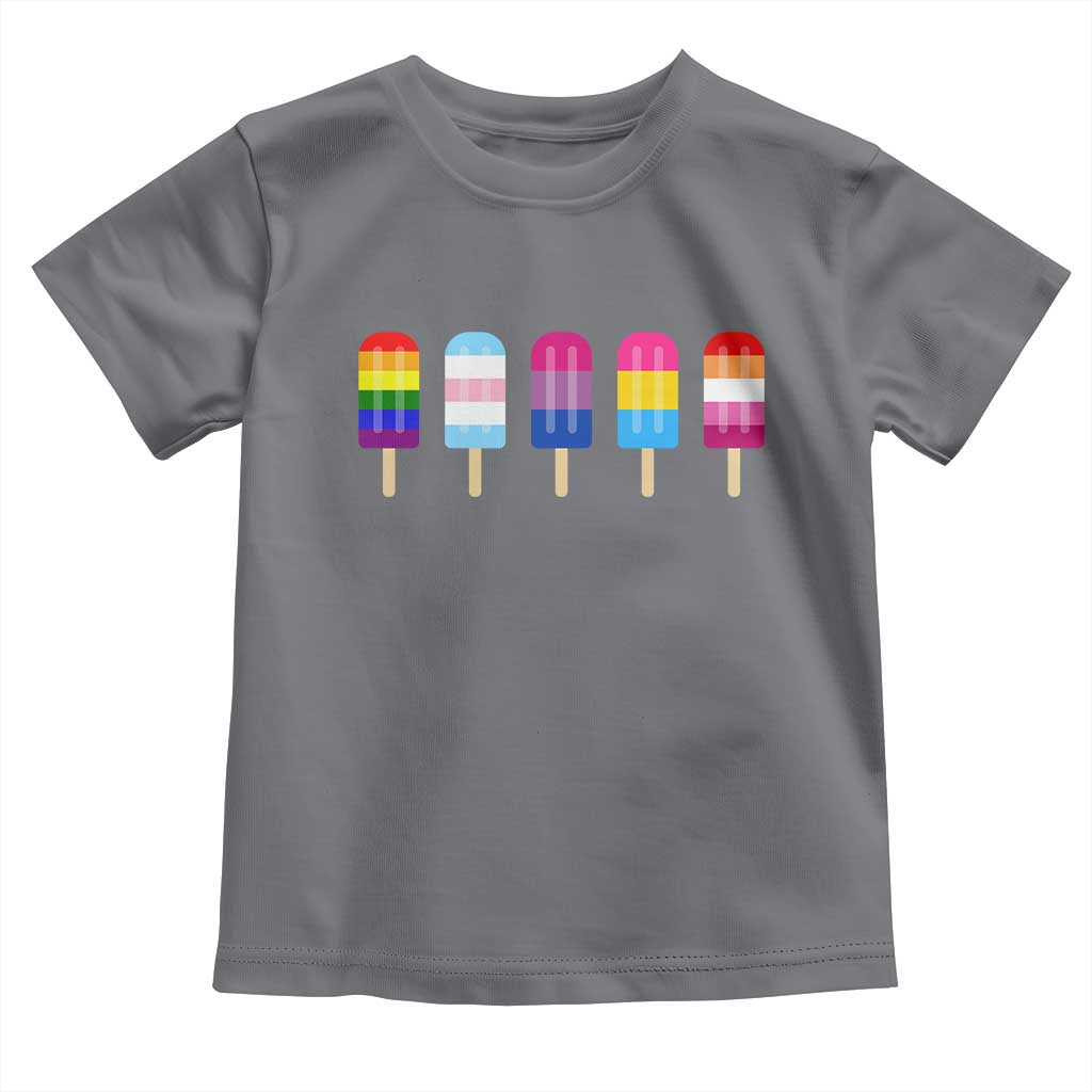 LGBT Rainbow Popsicles Toddler T Shirt Summer Ice Cream LGBTQ Pride Ally TS10 Charcoal Print Your Wear